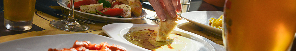 Eating Mediterranean Middle Eastern at Mediterranean Grill restaurant in Newton, MA.